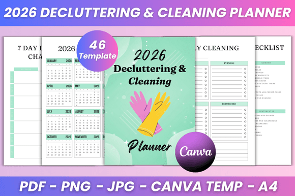 2026 Decluttering Cleaning Planner Kdp