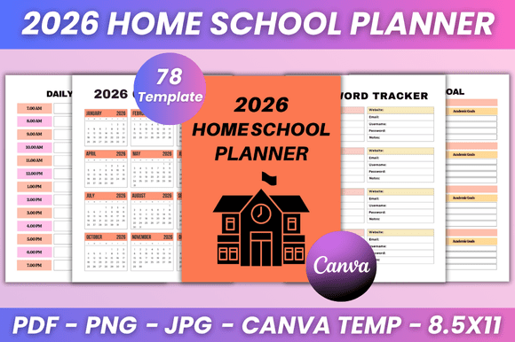 2026 Home School Planner Kdp Interior