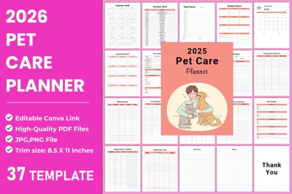 2026 Pet Care Planner Canva
