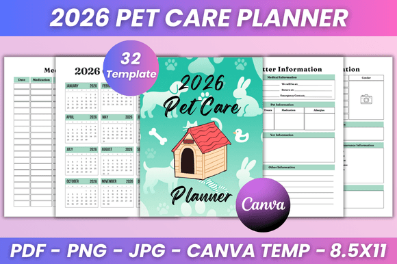 2026 Pet Care Planner Kdp Interior