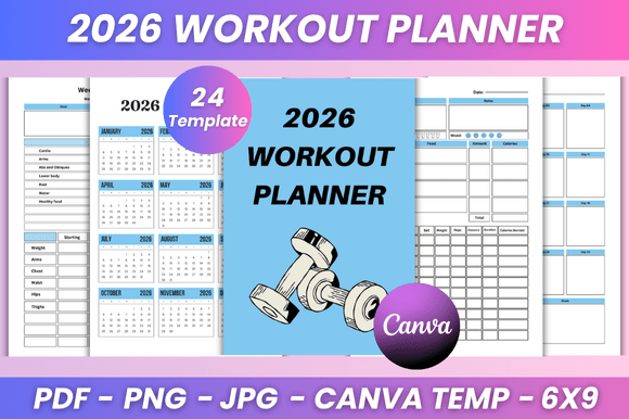2026 Workout Planner Kdp Interior