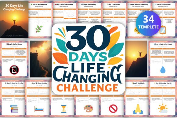 30 Days Life Changing Challenge Canva