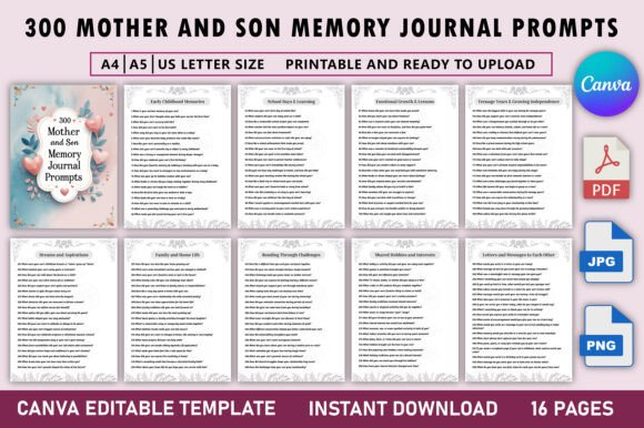 300 Mother and Son Memory Journal Prompts: A Powerful Tool for Connection