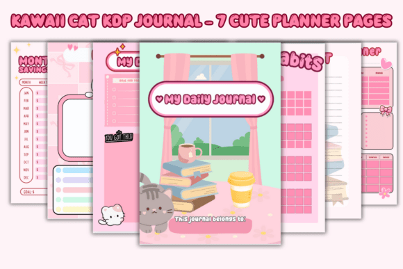 Cute Cat KDP Daily Journal