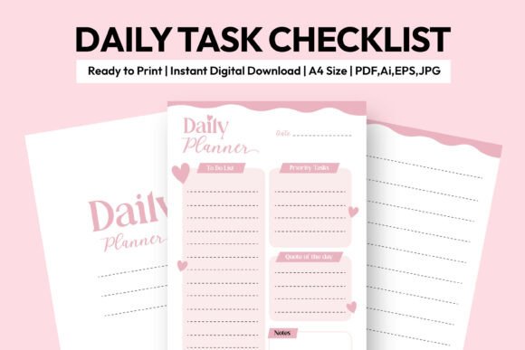 Daily Pink Planner Printable A4: A Stylish Tool for Productivity