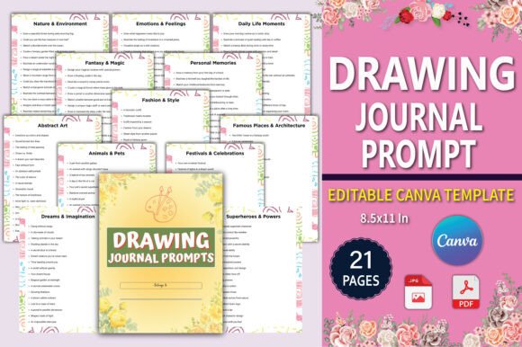 🎨 Drawing Journal Prompts – Creative Mindful Prompts for All Ages