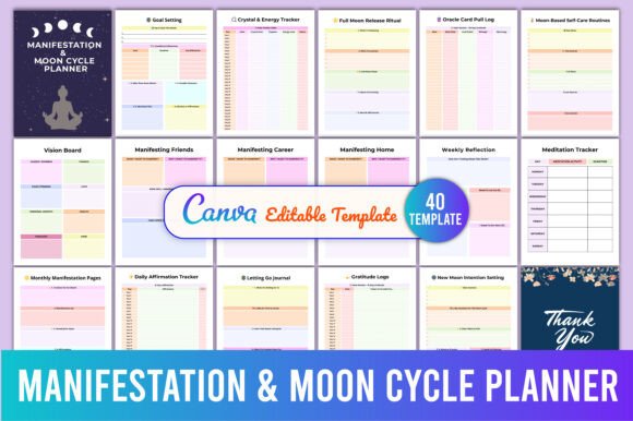 Manifestation Moon Cycle Planner: A Tool for Aligning Intentions with the Lunar Rhythm