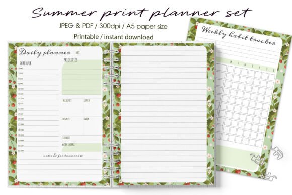 Summer Print A5 Printable Planner Set: A Cozy Way to Stay Organized